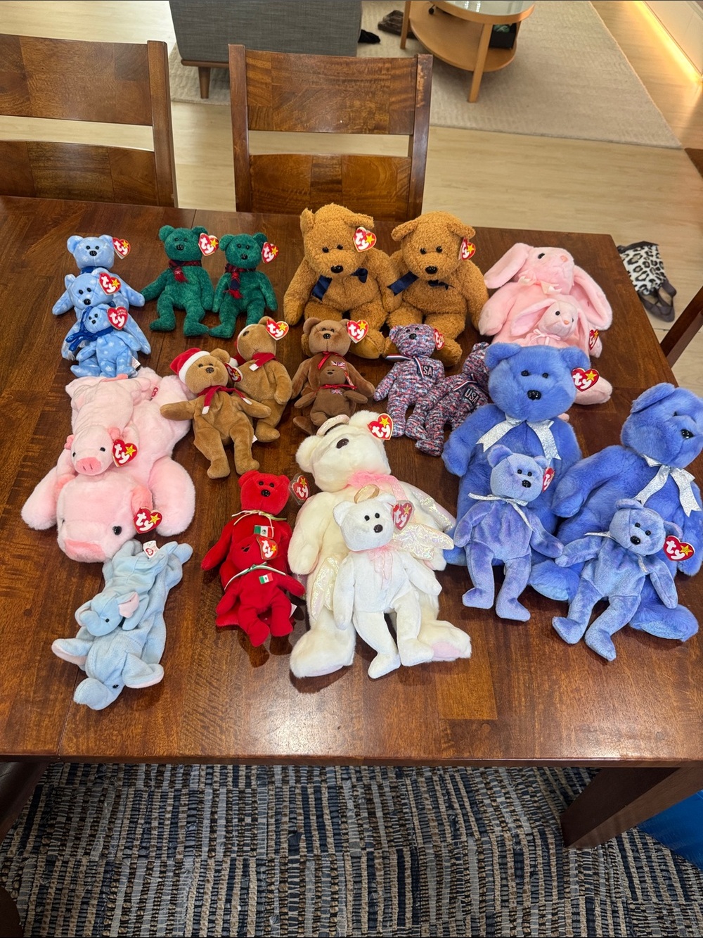 Lot of 12 sets of Beanie Babies, Teenie beanie &  Beanie Buddies- 27 beanies